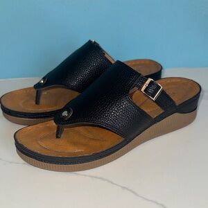 Black Leather Women's Sandals size 8
